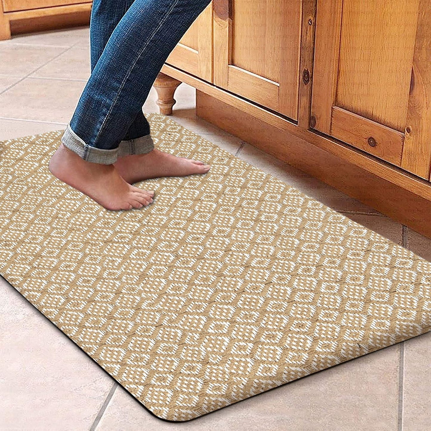 Kitchen Mat Cushioned Anti-Fatigue Kitchen Rug, Waterproof Non-Slip Kitchen Mats and Rugs Heavy Duty Comfort Foam Rug for Kitchen, Floor Home, Office, Sink, Laundry