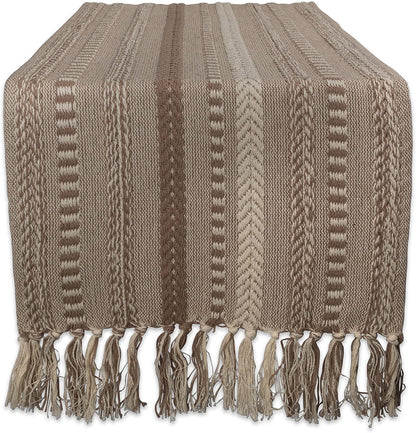Farmhouse Braided Table Runner, 15x72 Cotton Hand Woven
