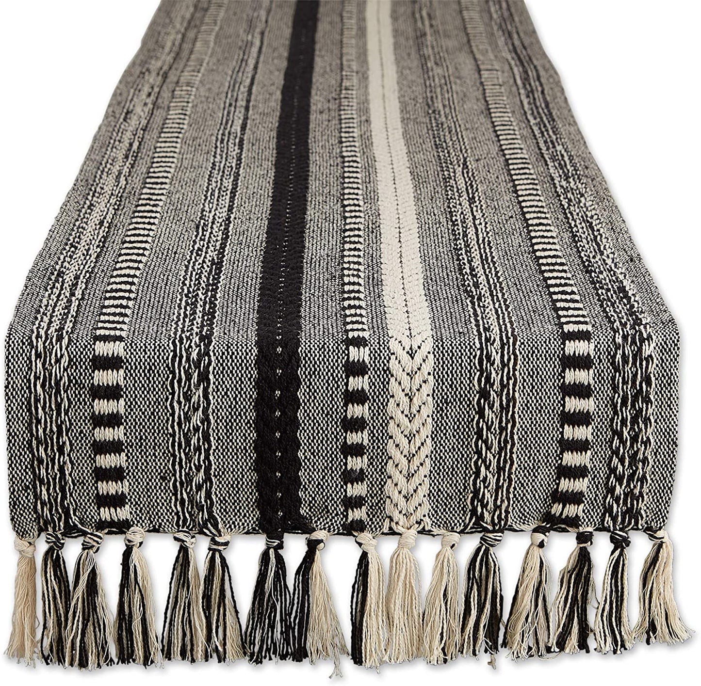 Farmhouse Braided Table Runner, 15x72 Cotton Hand Woven