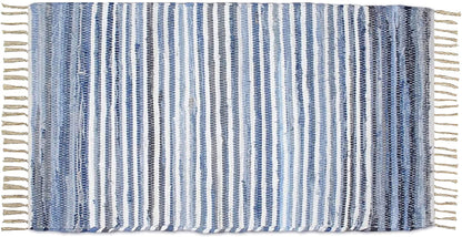 Handmade Rag Rug Mat, 3'x5', 36''x60'', Cotton, Chindi Dhurrie, Traditional Indian, Multicolor, Washable , Gifts, Bohemian