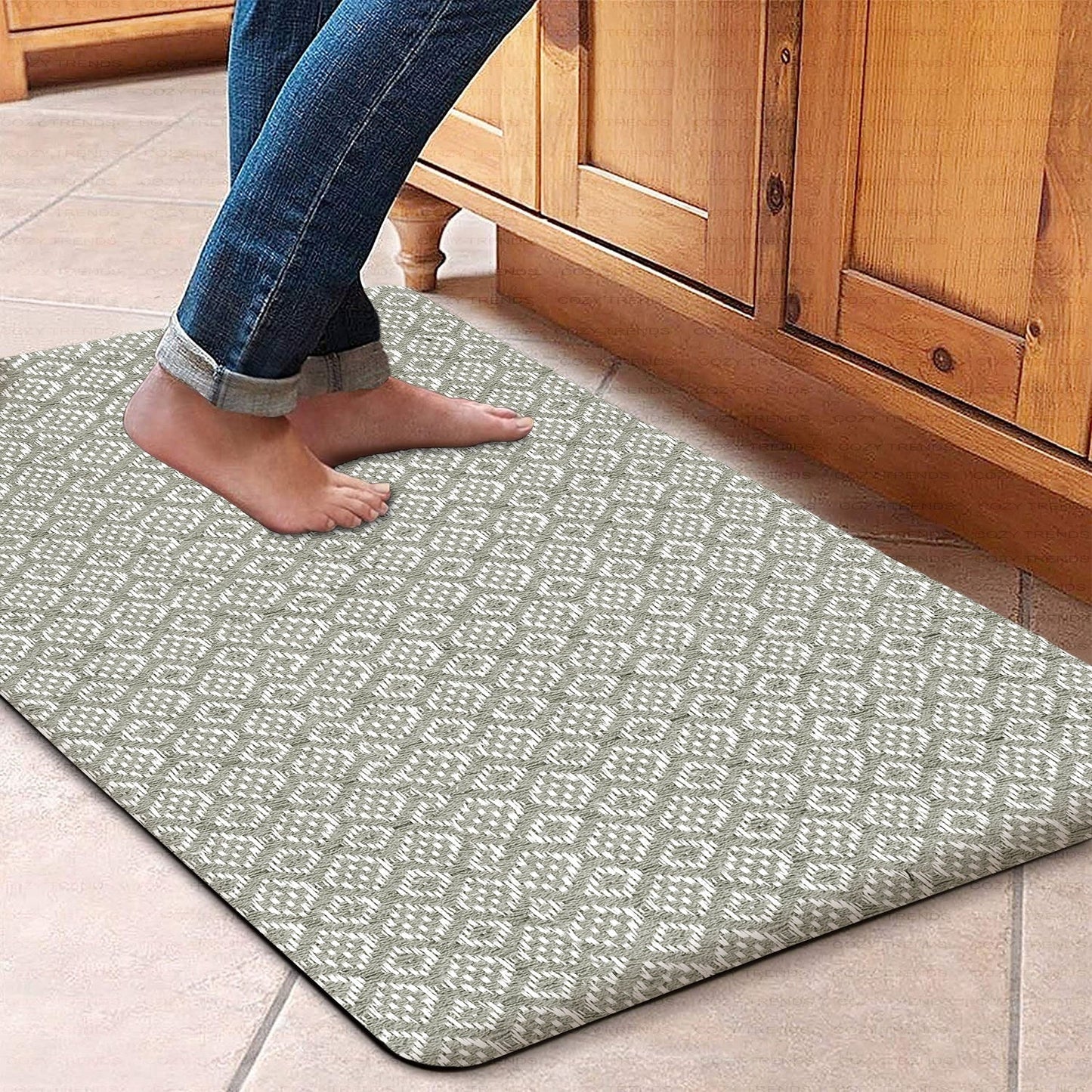 Kitchen Mat Cushioned Anti-Fatigue Kitchen Rug, Waterproof Non-Slip Kitchen Mats and Rugs Heavy Duty Comfort Foam Rug for Kitchen, Floor Home, Office, Sink, Laundry