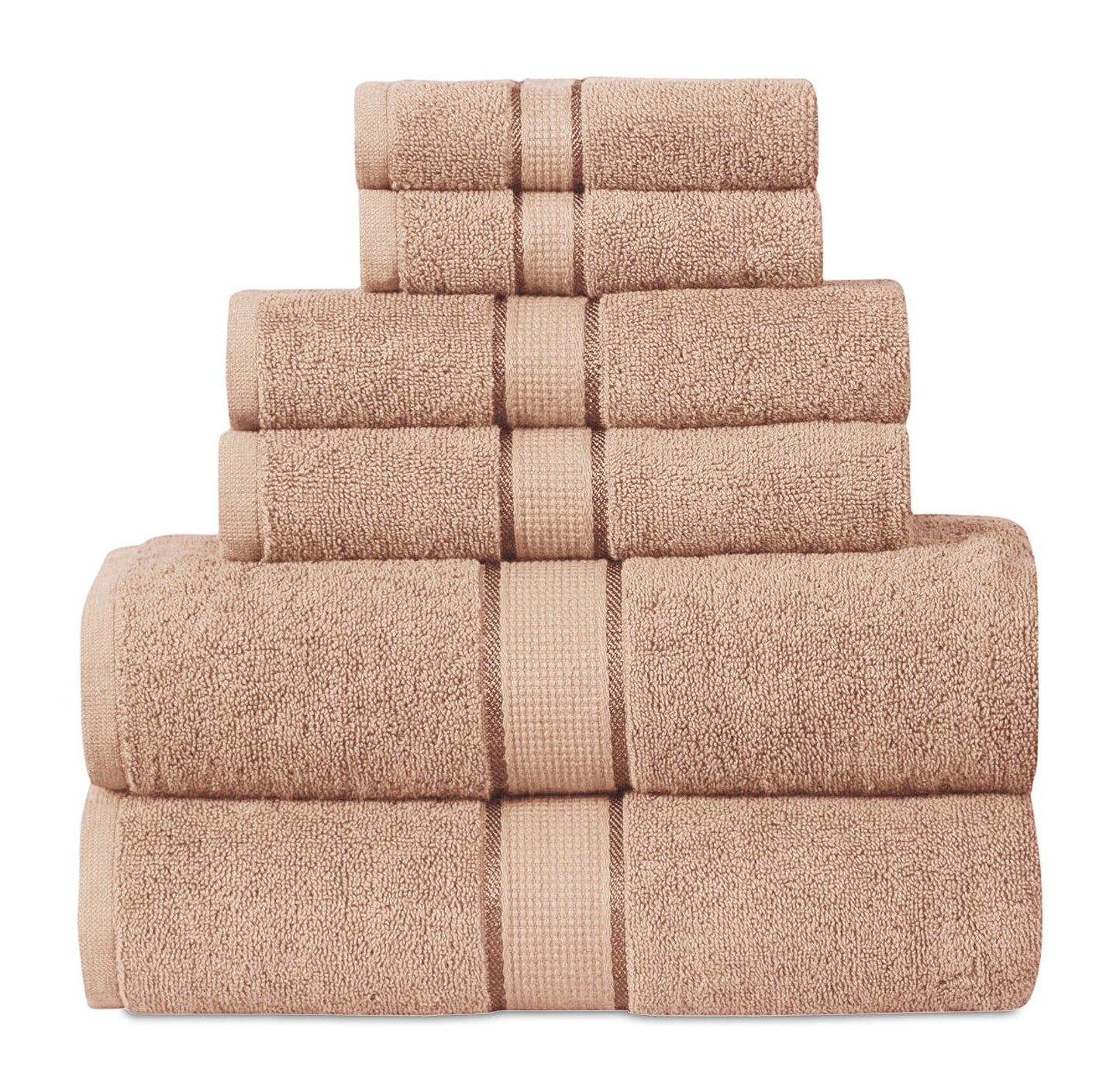 100% Ringspun Cotton Absorbent 600 GSM 6PC Bathroom Towel Set