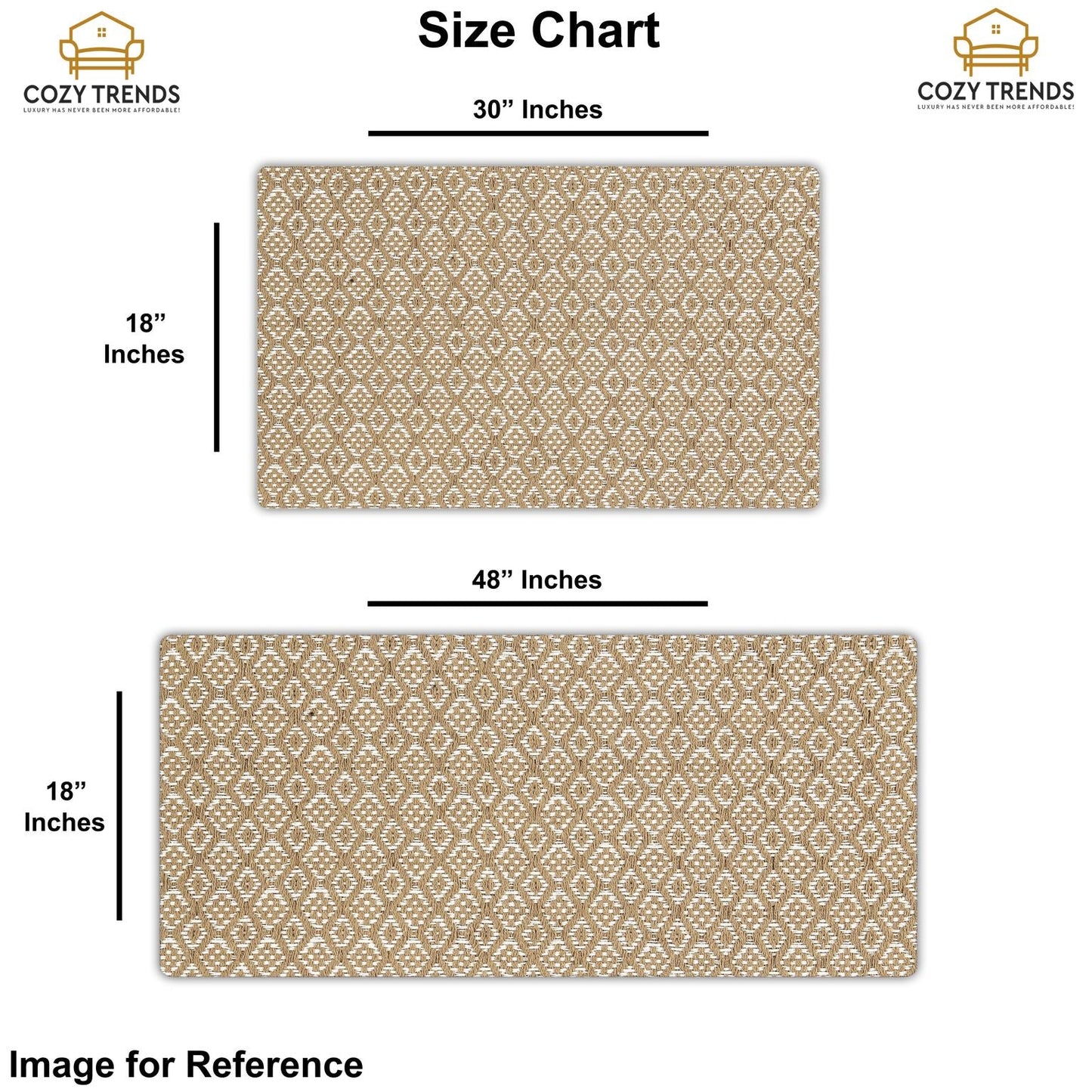 Hand Woven Kitchen Bath Mats [2 PCS] Cushioned Cotton Anti-Fatigue Rug, Waterproof Non-Slip Kitchen Mats and Rugs - Office, Sink, Laundry