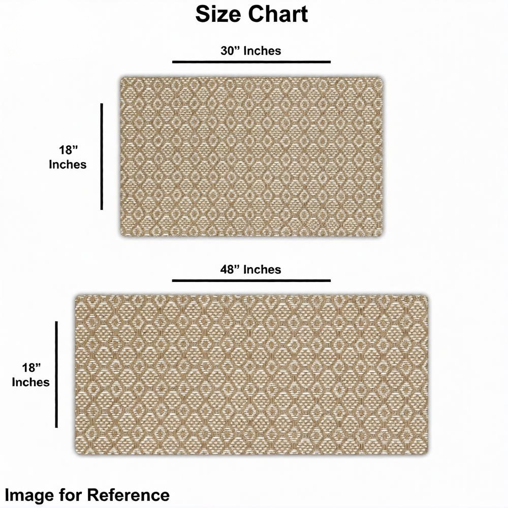 Hand Woven Kitchen Bath Mats [2 PCS] Cushioned Cotton Anti-Fatigue Rug, Waterproof Non-Slip Kitchen Mats and Rugs - Office, Sink, Laundry