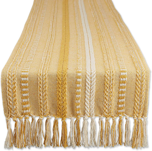 Farmhouse Braided Table Runner, 15x72 Cotton Hand Woven