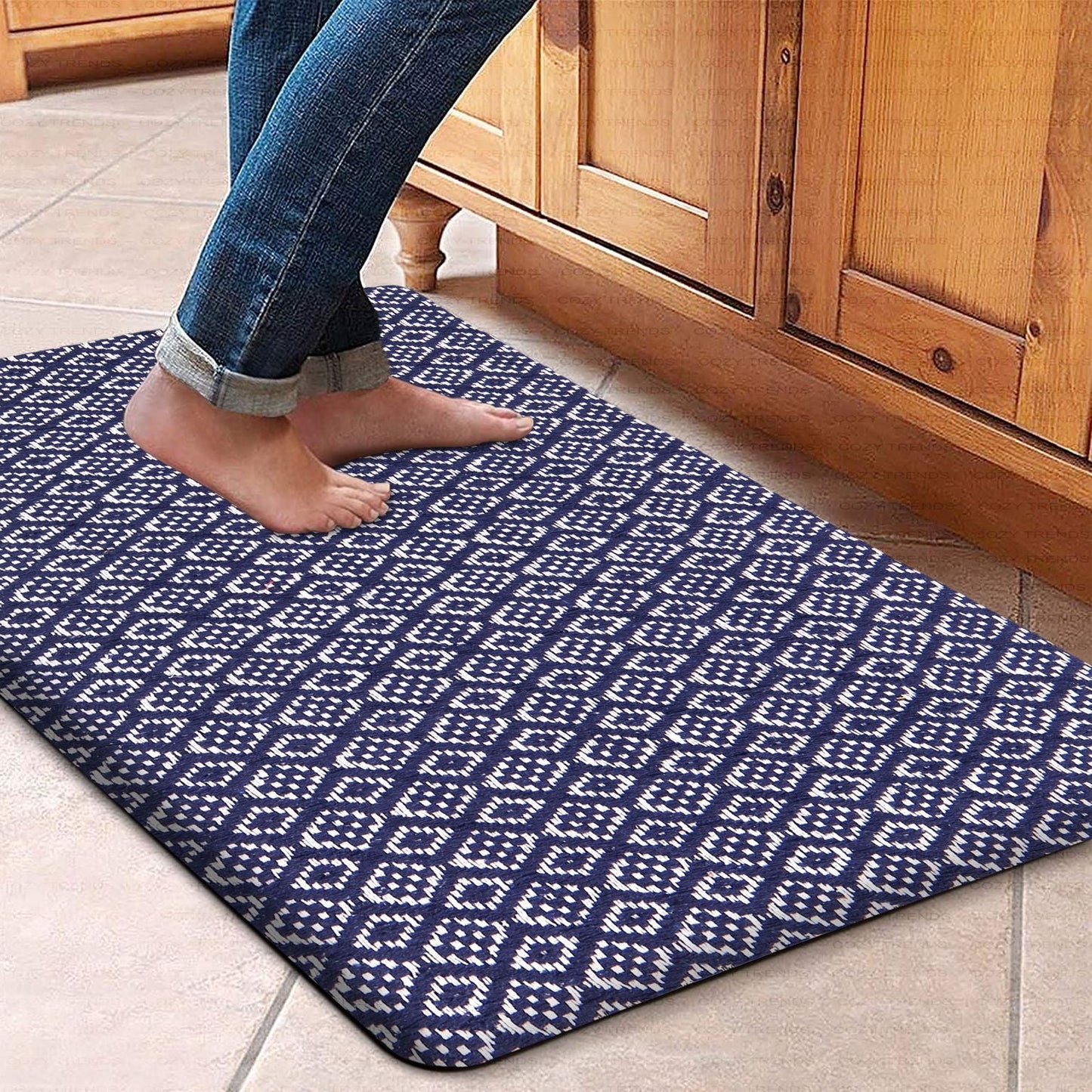 Kitchen Mat Cushioned Anti-Fatigue Kitchen Rug, Waterproof Non-Slip Kitchen Mats and Rugs Heavy Duty Comfort Foam Rug for Kitchen, Floor Home, Office, Sink, Laundry