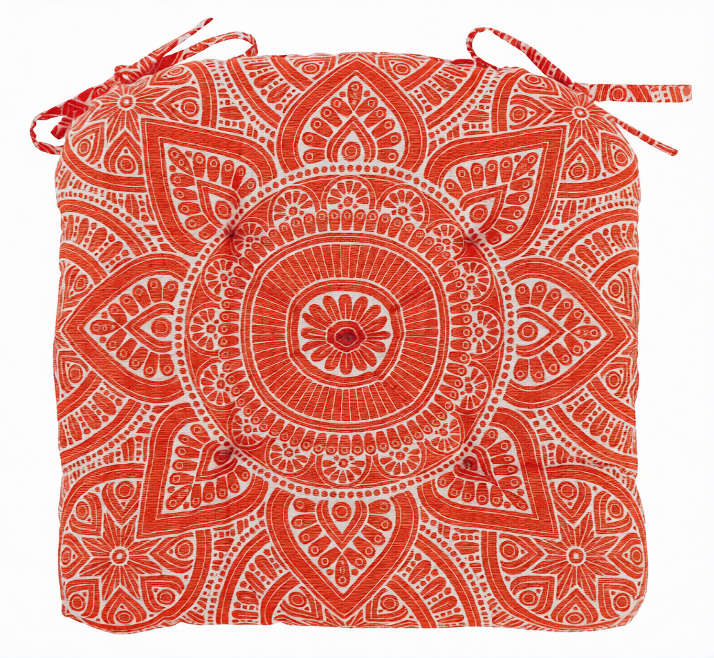 U-shape Hand Made Cotton Cushion 16''x16'', Cushions for chair, chair cushion, pad with ties