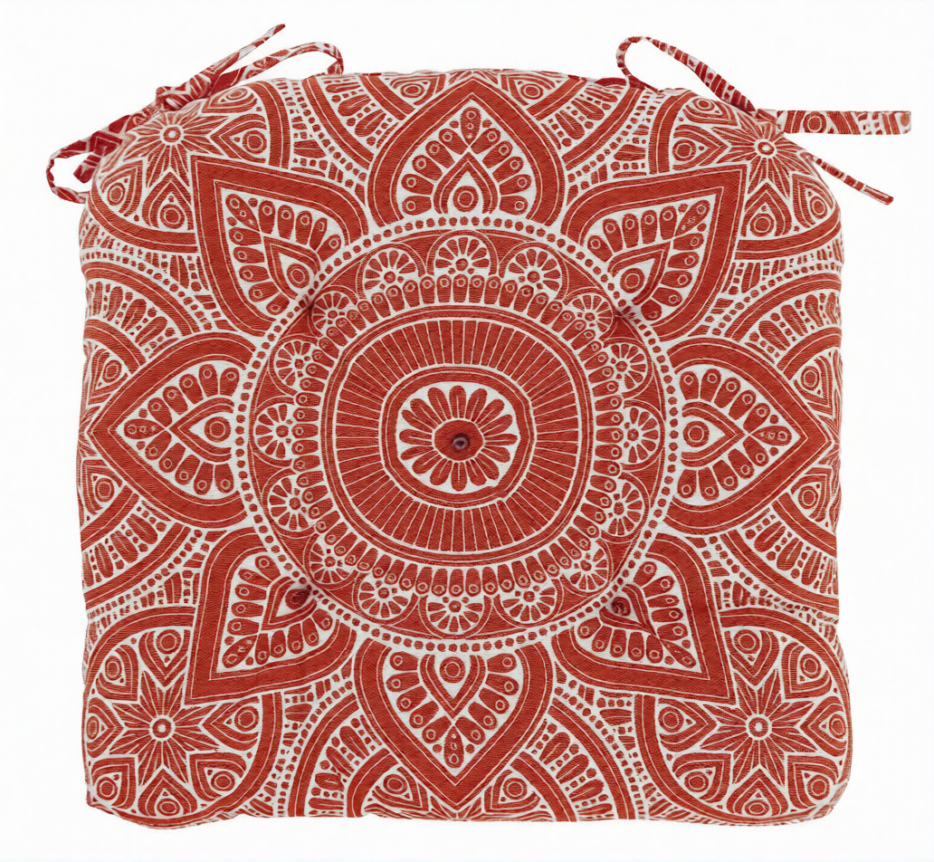 U-shape Hand Made Cotton Cushion 16''x16'', Cushions for chair, chair cushion, pad with ties