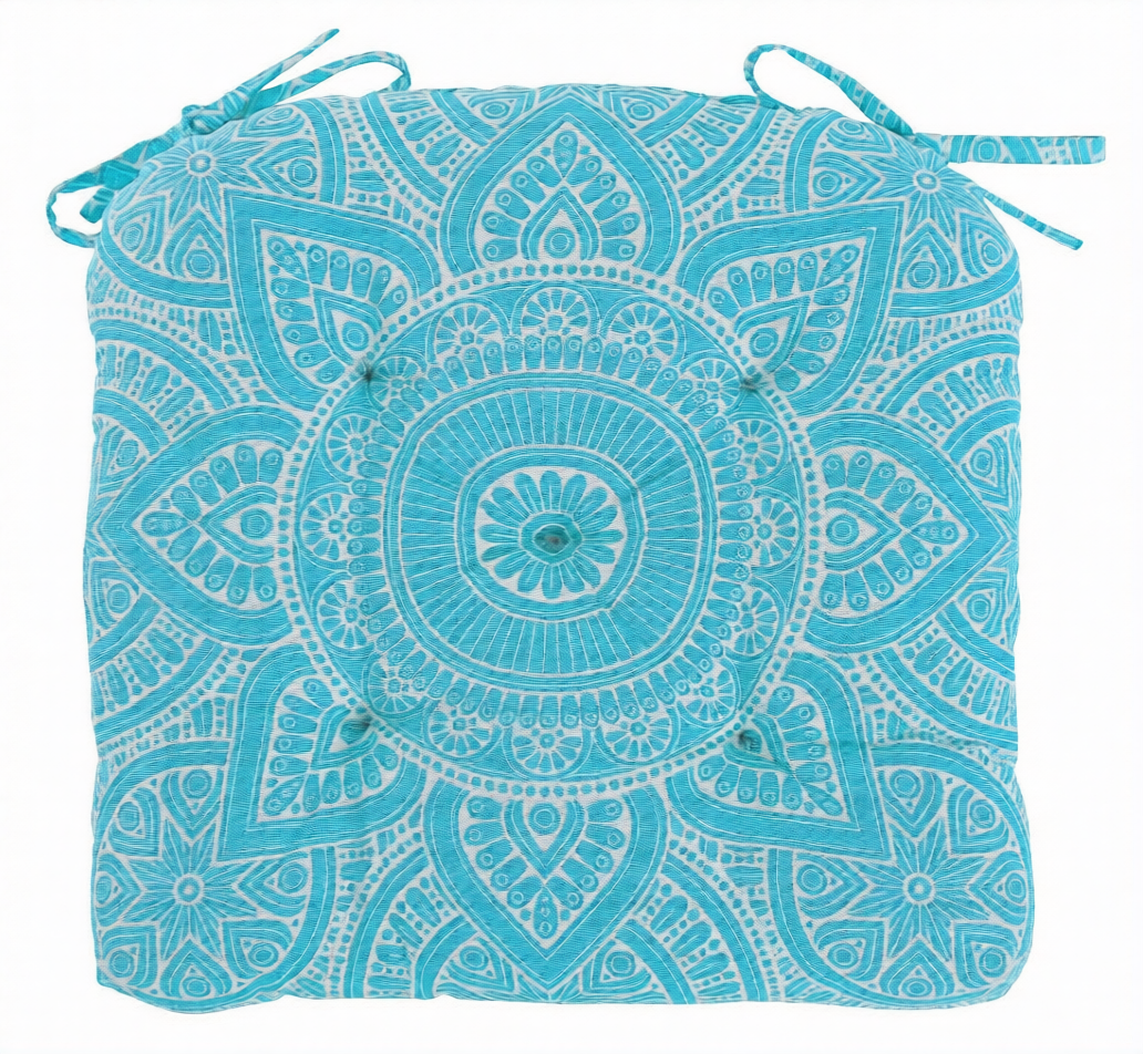 U-shape Hand Made Cotton Cushion 16''x16'', Cushions for chair, chair cushion, pad with ties